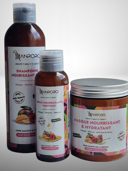 Pack Capillaire Nourrissant Manoro (Shampoing+huile+masque)